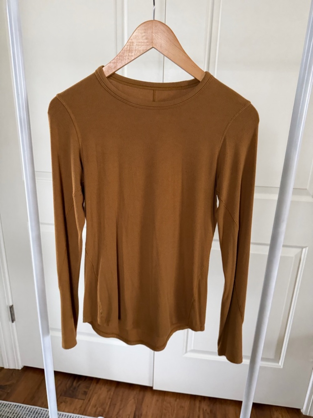 lululemon athletica Long Sleeve Ribbed Top - Camel Brown